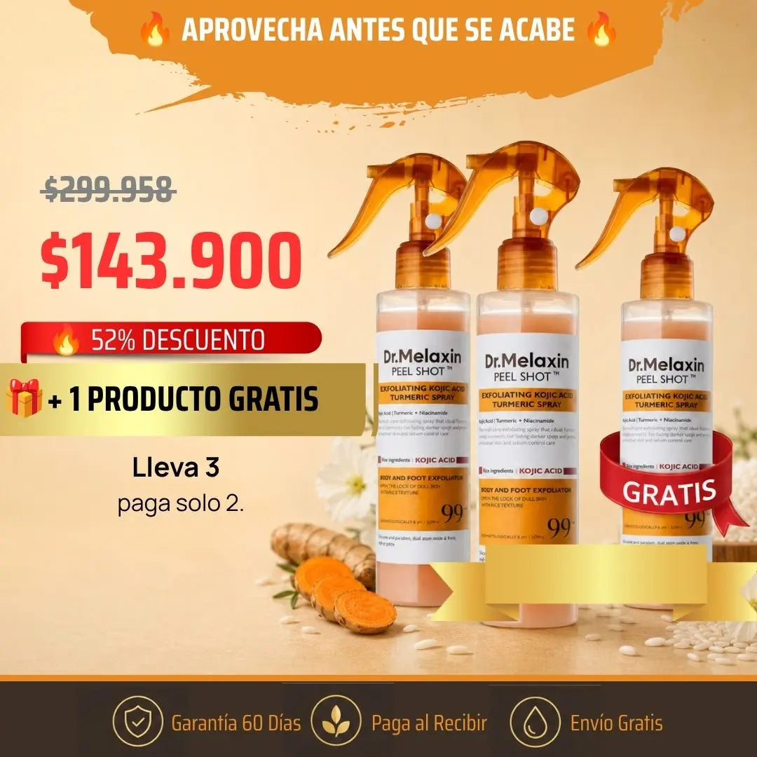 EL SPRAY QUE ACLARA, EXFOLIA Y RENUEVA TU PIEL SIN FROTAR NI DOLOR