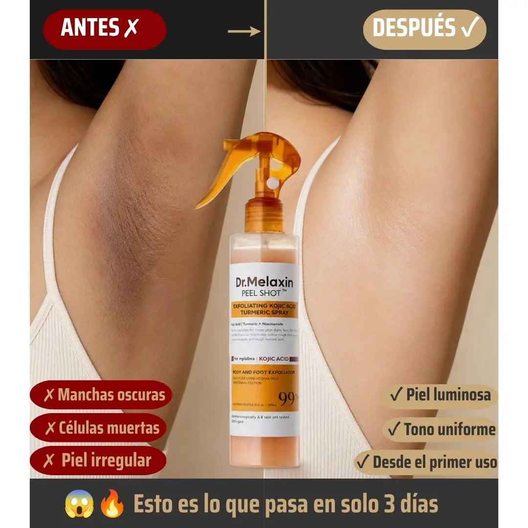 EL SPRAY QUE ACLARA, EXFOLIA Y RENUEVA TU PIEL SIN FROTAR NI DOLOR